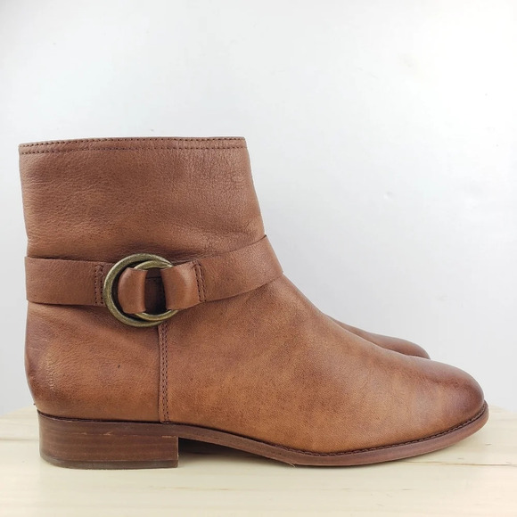 Frye and Co. Ankle Boots Sz 9.5M Adelaide Caramel Brown Burnished Chelsea Boots - Picture 7 of 14